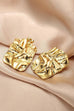 Rebadress Textured Gold Rectangle Stud Earrings