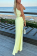 Rebadress One Shoulder Cut Out Irregular Hem Pleated Satin Maxi Dress