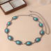 Rebadress Turquoise Decorative Adjustable Metal Chain Belt