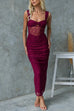 Rebadress Sleeveless Twist Front Cut Out Ruched Bodycon Maxi Dress