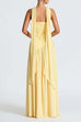 Rebadress Strapless Back Lace-up High Slit Splice Maxi Dress