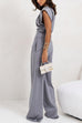 Rebadress Ruched Asymmetrical Top and Wide Leg Pants Set