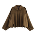 Rebadress Lapel Zip Up Trendy Bomber Jacket
