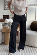 Rebadress High Rise Straight Leg Satin Pants