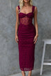 Rebadress Sleeveless Twist Front Cut Out Ruched Bodycon Maxi Dress