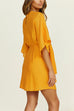Rebadress V Neck Tie Front Cut Out Tulip Mini Dress