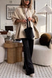 Rebadress Lapel Single Breasted Pocketed Oversized Coat