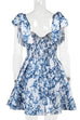 Rebadress Bow Shoulder Floral Print A-line Mini Cami Dress
