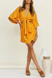 Rebadress V Neck Tie Front Cut Out Tulip Mini Dress