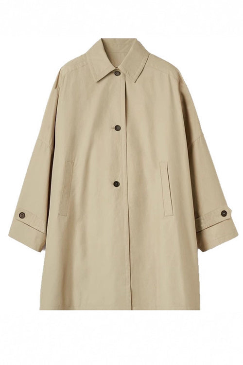 Rebadress Lapel Single Breasted Pocketed Oversized Coat