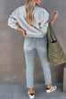Rebadress Crewneck Puff Sleeves Comfy Sweatshirt