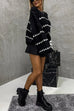 Rebadress Lantern Sleeves Color Block Chunky Knit Sweater