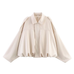Rebadress Lapel Zip Up Trendy Bomber Jacket