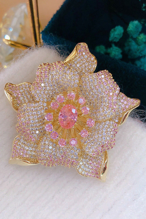 Rebadress Blooming luxury Inspiring Elegance Flower Crystal Brooch