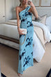 Rebadress Strapless Tube Floral Print Bodycon Maxi Dress