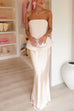 Elegant Waistband Satin Maxi Skirt