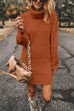 Rebadress Turtleneck Long Sleeves Ribbed Knit Sweater Dress(in 7 Colors!)