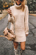 Rebadress Turtleneck Long Sleeves Ribbed Knit Sweater Dress(in 7 Colors!)