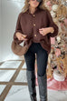 Rebadress Button Up Balloon Sleeves Sweater Cardigan