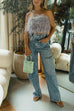 Rebadress Strapless Faux Feather Crop Top