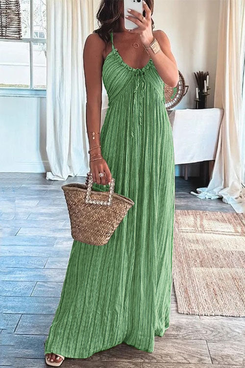 Rebadress Halter Backless Tie Knot Printed Maxi Vacation Dress
