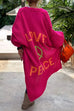 Rebadress Open Front Love and Peace Pattern Long Sweater Cardigan(in 5 Colors)