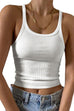 Rebadress Stretchy Ribbed Knit Crop Cami Top