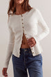Rebadress Button Down Long Sleeves Ribbed Knit Top