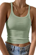 Rebadress Stretchy Ribbed Knit Crop Cami Top