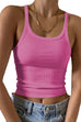 Rebadress Stretchy Ribbed Knit Crop Cami Top