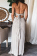Rebadress Halter Backless Tie Knot Printed Maxi Vacation Dress