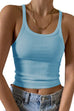 Rebadress Stretchy Ribbed Knit Crop Cami Top