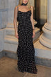 Rebadress Ruffle Hem Polka Dot Maxi Cami Dress