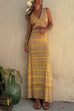 Rebadress V Neck Cut Out Side Split Tie Dye Maxi Dress