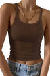 Rebadress Stretchy Ribbed Knit Crop Cami Top