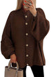 Rebadress Button Up Balloon Sleeves Sweater Cardigan