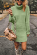 Rebadress Turtleneck Long Sleeves Ribbed Knit Sweater Dress(in 7 Colors!)