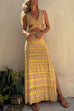 Rebadress V Neck Cut Out Side Split Tie Dye Maxi Dress