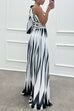 Rebadress One Shoulder Waisted Slit Printed Maxi Dress
