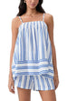 Rebadress Striped Square Neck Cami Top and Shorts Lounge Set