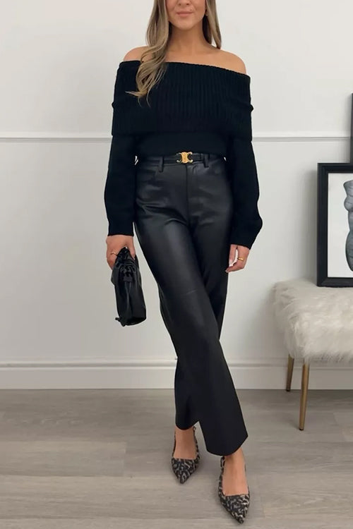 Rebadress Off Shoulder Long Sleeves Slim Fit Sweater