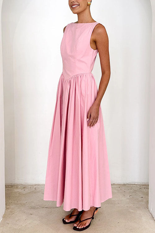 Rebadress Sleeveless Open Back Swing Midi Dress