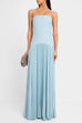 Rebadress Strapless Tube Patchwork Pleated Maxi Dress