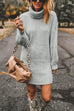 Rebadress Turtleneck Long Sleeves Ribbed Knit Sweater Dress(in 7 Colors!)