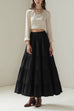 Rebadress Smocked Elastic Waist Ruffle Tiered Maxi Skirt