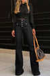 Rebadress Button Fly Bell Bottoms Denim Pants