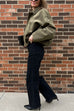 Rebadress Lapel Zip Up Trendy Bomber Jacket