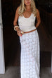 Rebadress Elastic WaistBand Lace Hollow Out Maxi Skirt