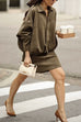 Rebadress Lapel Zip Up Trendy Bomber Jacket