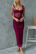Rebadress Sleeveless Twist Front Cut Out Ruched Bodycon Maxi Dress